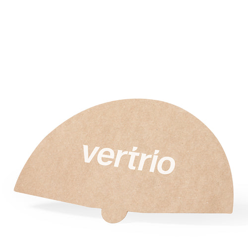 Nature line fan made of resistant 430g/m2 recycled cardboard, with a wide branding surface and in natural tone - Bilsom Personalised