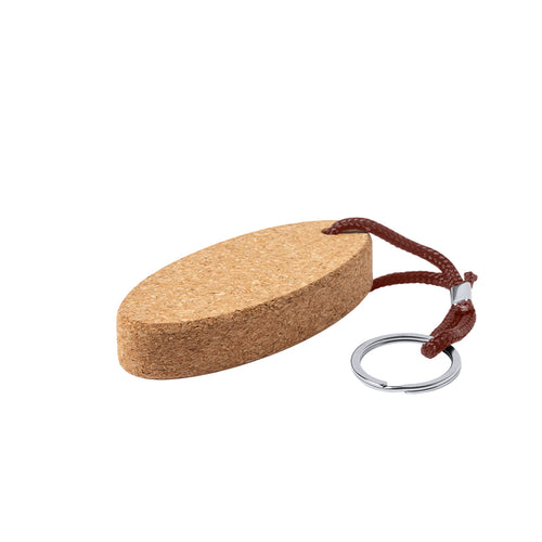 Nature line floating keyring, made of natural cork, promoting the use of natural materials, helping the sustainability of the planet - Cruffid Personalised
