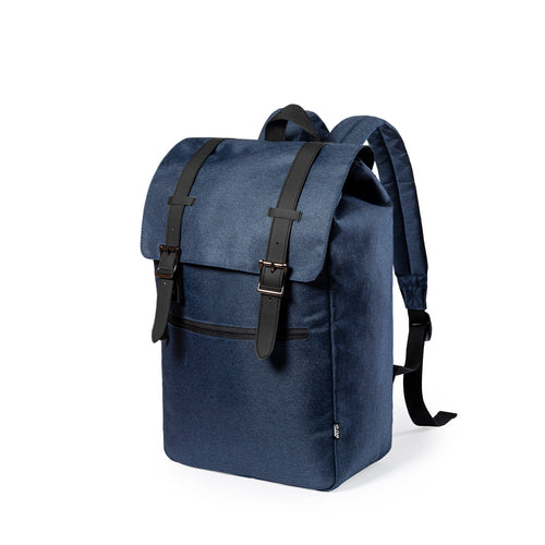 Urban backpack in nature line, made of resistant 300D RPET PVC-free polyester, made from recycled plastic, in order to promote the reuse of plastic waste and contribute to the sustainability of the planet - Budley...
