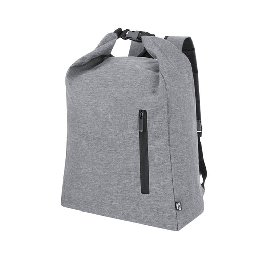 Nature line backpack made of durable 300D RPET, made from recycled plastic, to encourage the reuse of plastic waste and contribute to the sustainability of the planet - Sherpak Personalised