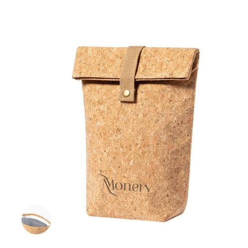 Nature line cooler bag made of cork, to promote the use of natural raw materials and contribute to the sustainability of the planet - Lumilda Personalised