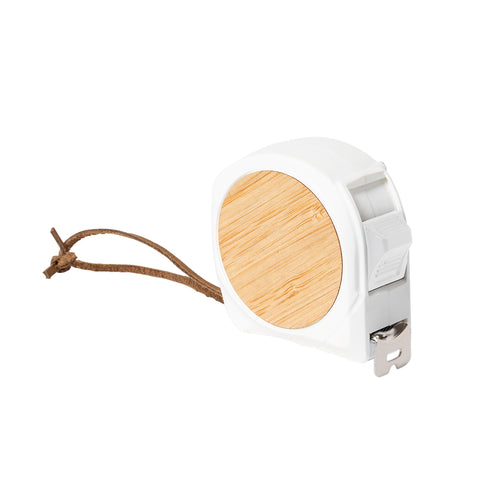 Nature line 5 metre flexometer, made in a combination of bamboo and ABS with rubber touch - Hermy 5m Personalised