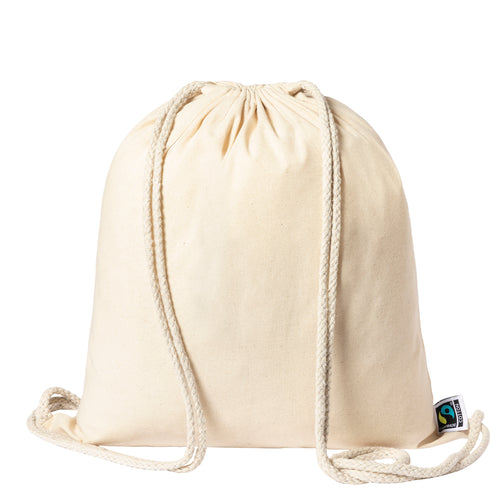 Nature line drawstring backpack, made of cotton 180g/m2 in a natural tone - Sanfer Fairtrade Personalised