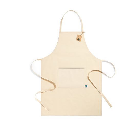 Nature line apron, made of cotton 180g/m2 in a natural tone - Zowi Fairtrade Personalised