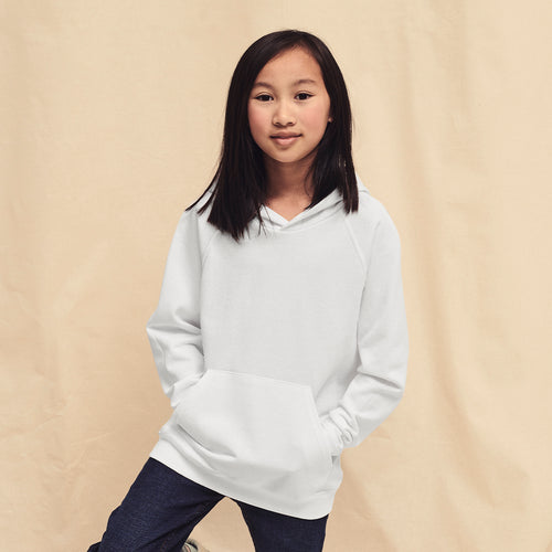 Kids, unisex sweatshirt Lightweight Hooded Sweat by Fruit Of The Loom Personalised