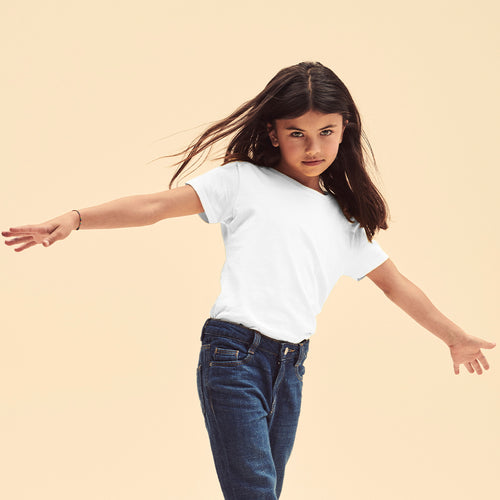 Girl white T-shirt Iconic by Fruit Of The Loom Personalised