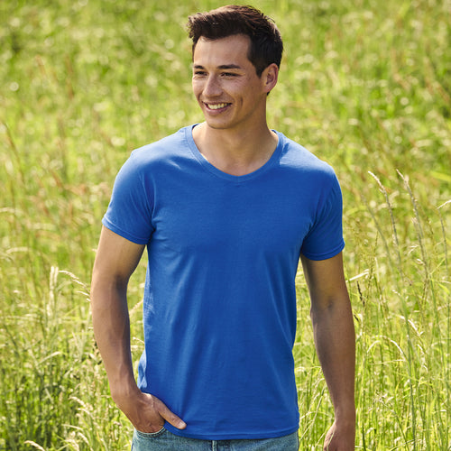 Adult color T-shirt Iconic V-Neck by Fruit Of The Loom Personalised