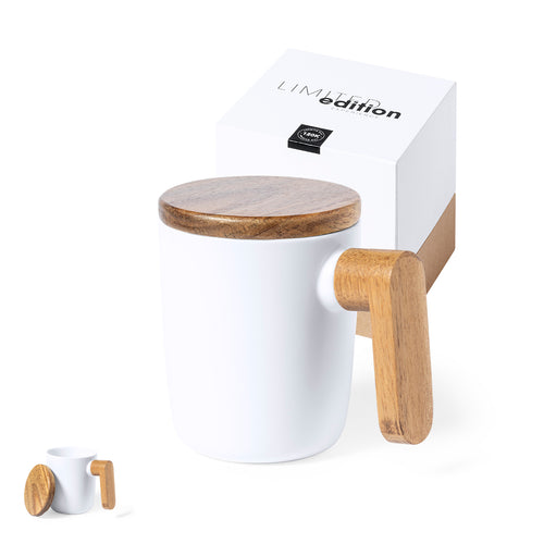Mug AA with details in natural wood Limited Edition - Haruncal Personalised