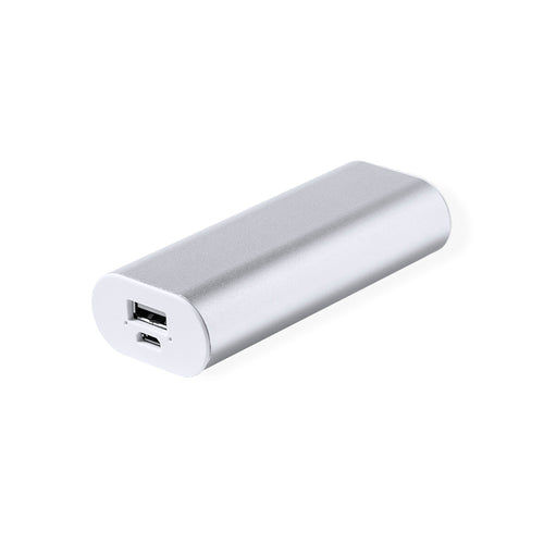 External auxiliary battery of 2,200 mAh, with curved design and manufactured in aluminium - Hylin Personalised