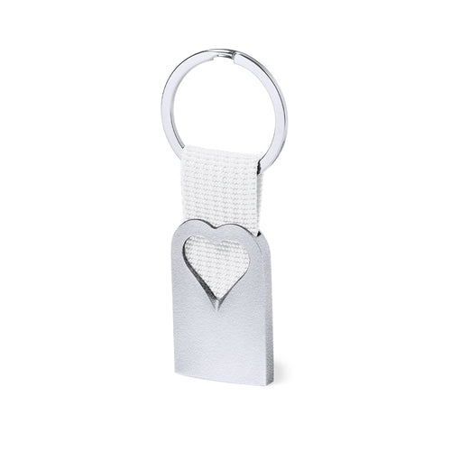 Genuine heart keyring in recycled aluminium with silver finish - Sontiol Personalised