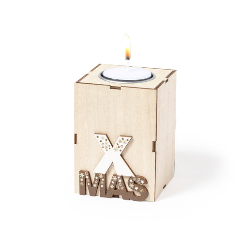 Christmas scented candle in nature line and made of wood - Jorin Personalised