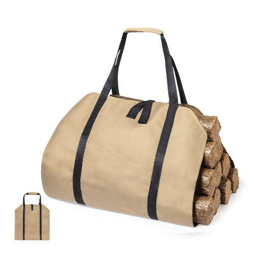 Firewood carrier bag made in resistant polyester, with a very practical and comfortable design to carry firewood without risk of scratches and hand injuries - Priya Personalised