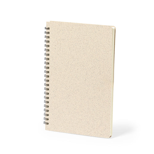 Innovative ring notebook in nature line, with covers made of wheat cane, to promote the use of natural raw materials and reduce polluting emissions - Roshan Personalised