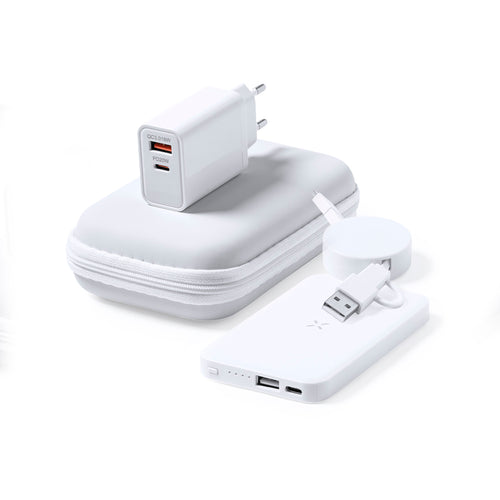 Set of charging devices, made in durable white ABS - Cody Personalised