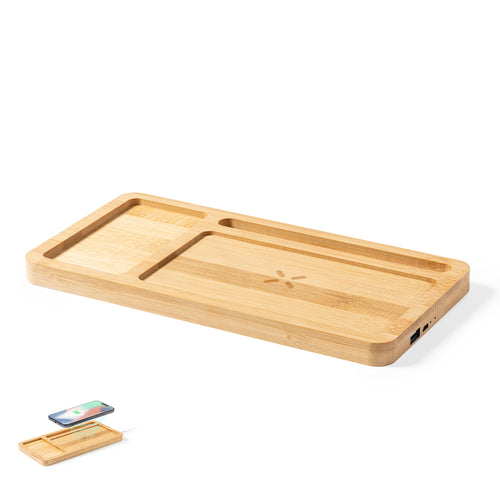Wireless organizer and charger 15W in nature line - Golbar Personalised