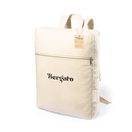 Backpack in nature line in soft organic cotton material in natural color - Lagrit Personalised