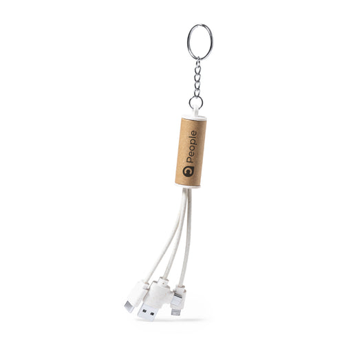 USB charger cable in nature line, made in combination of recycled cardboard and wheat straw, in order to promote the use of natural raw materials and reduce pollutant emissions - Feildin Personalised