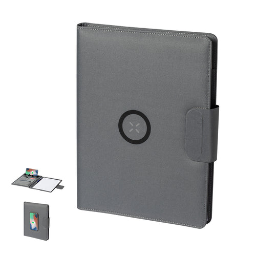 Multifunctional folder/notepad in 300D RPET polyester, made from recycled plastic, promoting the reuse of plastic waste and helping the sustainability of the planet - Harbur Personalised