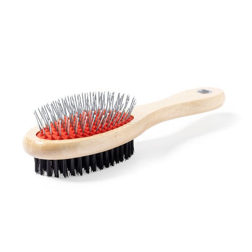 Pet brush with resistant body in natural wood - Brolin Personalised