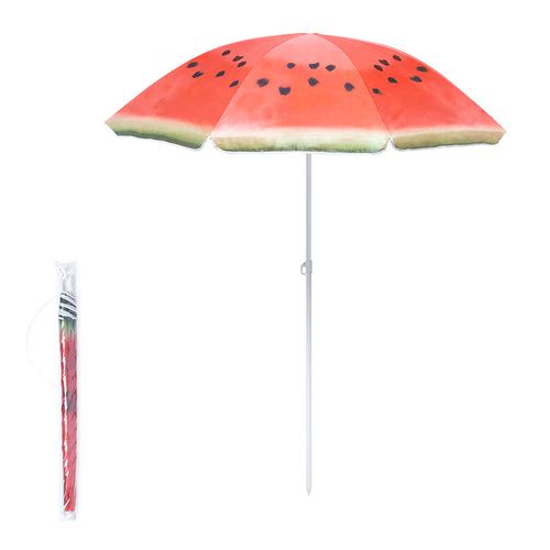 Colourful beach umbrella with fruit designs - Chaptan Personalised