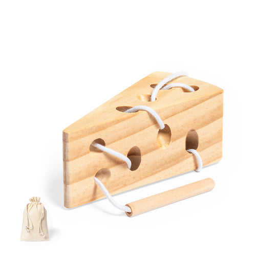 Skill game made of resistant natural pine wood and in a cotton carry bag with drawstrings - Milie Personalised