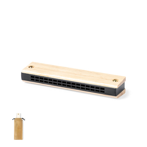 Harmonica with covers in durable natural pine wood - Blues Personalised