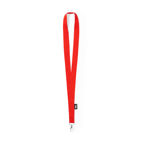 Nature line lanyard made of resistant 300D RPET polyester, with metal swivel hook - Loriet Personalised