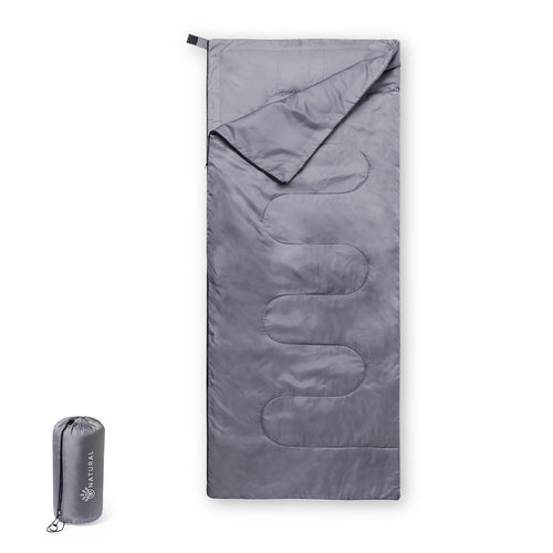 Sleeping bag made of durable RPET 190T polyester with a pleasant and warm feel, in grey colour - Daltom Personalised