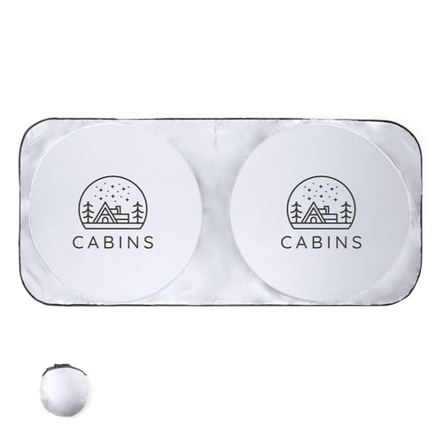 Genuine folding sunshade in durable silver polyester - Sertark Personalised
