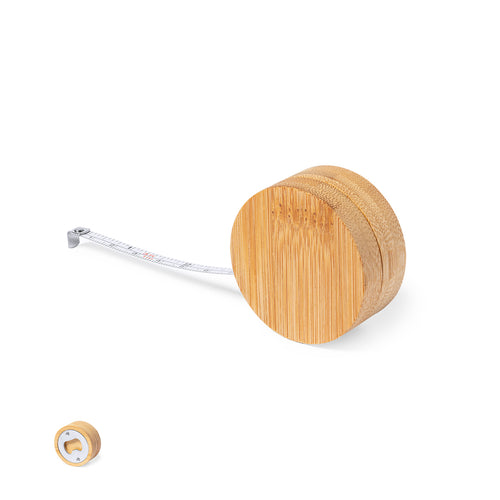 1 m nature line flexometer made of bamboo, with integrated metal opener - Sitong 1m Personalised