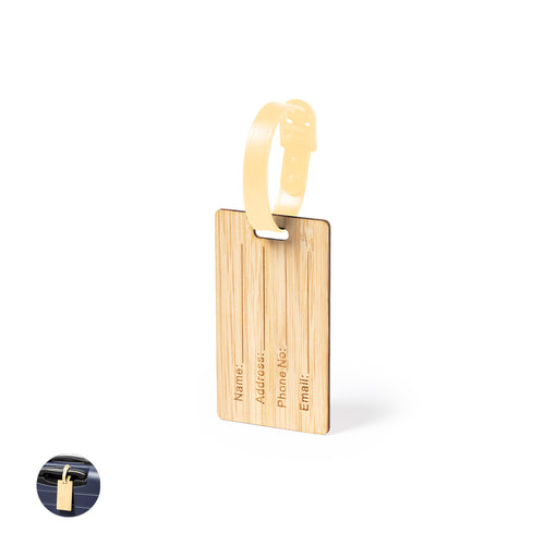 Nature line luggage tag made of bamboo - Elwes Personalised