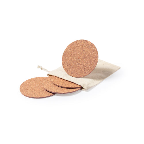 Set of 4 nature line coasters, made in natural cork - Yagger Personalised