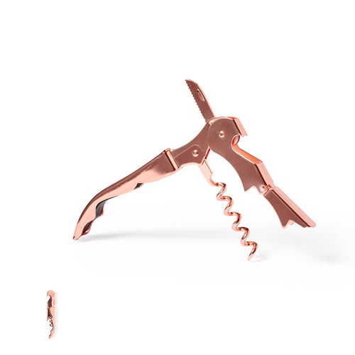 Dual lever mechanism corkscrew made in stainless steel, coated in galvanized copper - Noshy Personalised