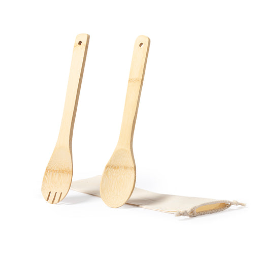 Salad set with 2 utensils made of resistant bamboo - Berter Personalised