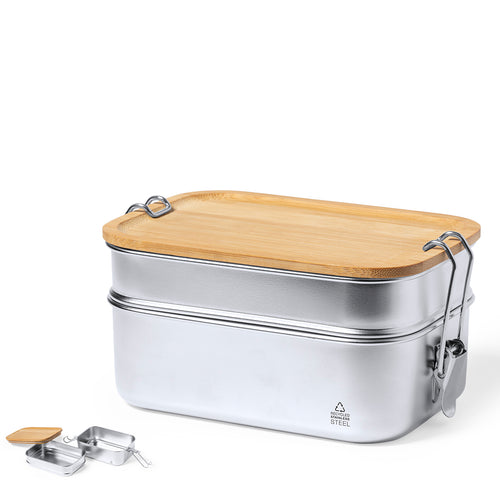 940 ml capacity lunch box, made in recycled stainless steel - Vickers Personalised