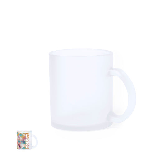 350ml capacity glass mug, translucent finish and specially designed for sublimation printing - Amira Personalised