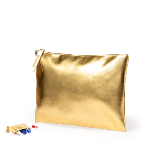 PU leather beauty bag in an elegant metallic finish - Darak Personalised