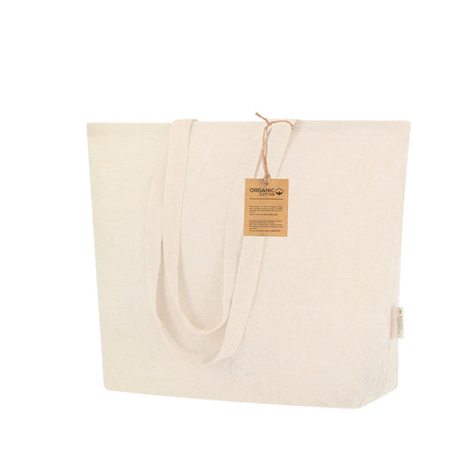 Borse A Soffietto Periad Personalizzato - Borsa della linea natura, realizzata in cotone riciclato da 140 g/m2