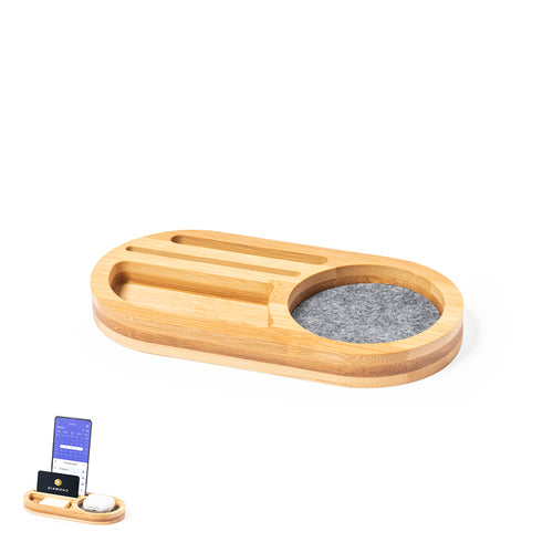 Nature line organiser made of bamboo in combination with Felt RPET - Brajil Personalised