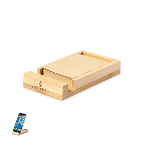Nature line notepad holder with integrated smartphone holder - Heinda Personalised