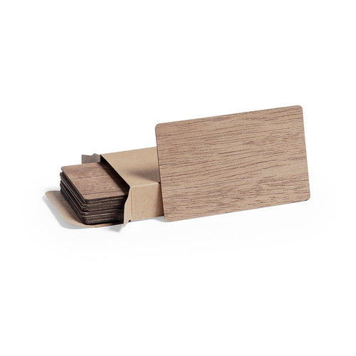 Set of 10 nature line cards, made of natural wood with veined finish and specially designed for laser printing - Inary Personalised