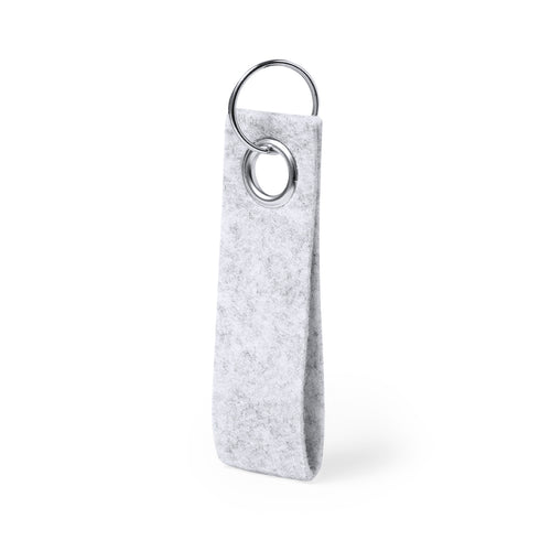 Elegant keyring with Felt RPET strap and chromed metal eyelet - Triax Personalised