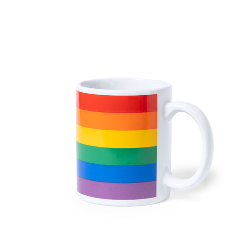 370 ml capacity Rainbow mug, made of ceramic with a multicoloured design - Mercurik Personalised