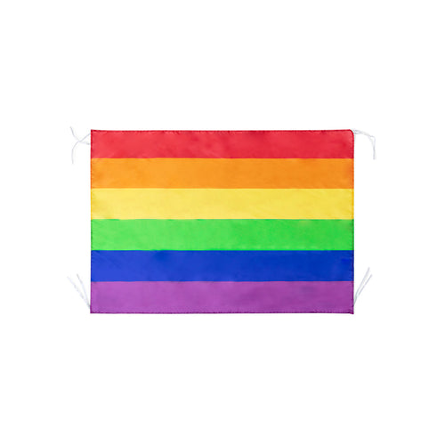 Rainbow flag with multicoloured fabric in resistant polyester and fastening straps - Zerolox Personalised