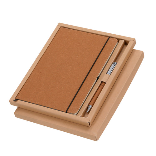 Set Di Blocchi E Quaderni Nauthax Personalizzato - Set di block notes e penna in pelle riciclata