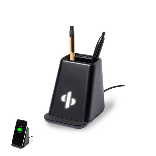 Multifunctional pen holder with light, specially designed for laser branding and backlighting the logo - Eddar Personalised