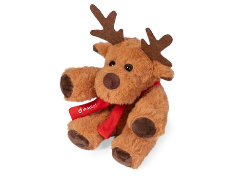 Soft and cuddly teddy reindeer with a customizable scarf - Kostan Personalised