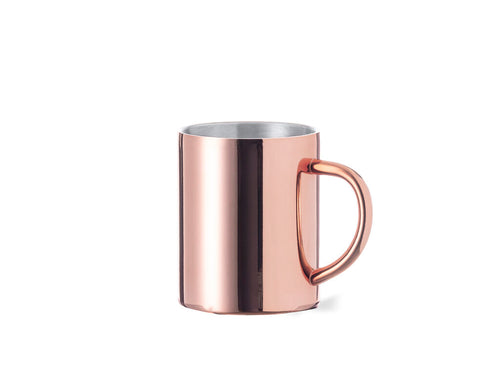 280 ml capacity mug in double-wall stainless steel with galvanised copper outside coating - Belon Personalised
