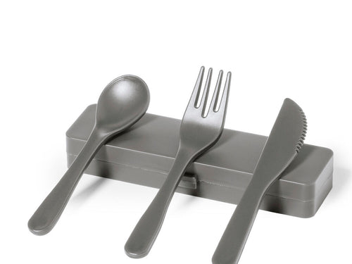 Cutlery set made in recycled BPA-free PP, with matching display box - Florax Personalised