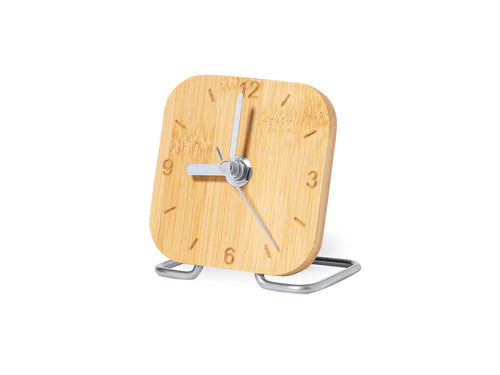 Table clock made of lacquered bamboo and resistant stainless steel - Eciko Personalised